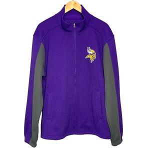NFL Minnesota Vikings Sweater Knit Fleece Jacket Mens Size XL Purple Football